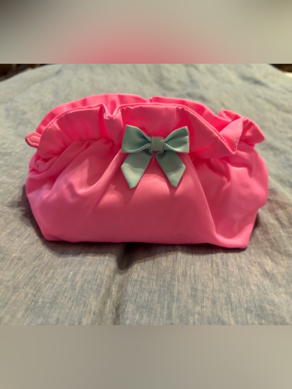 Stoney Clover Lane Bow Pouch in Bubblegum/ Sky